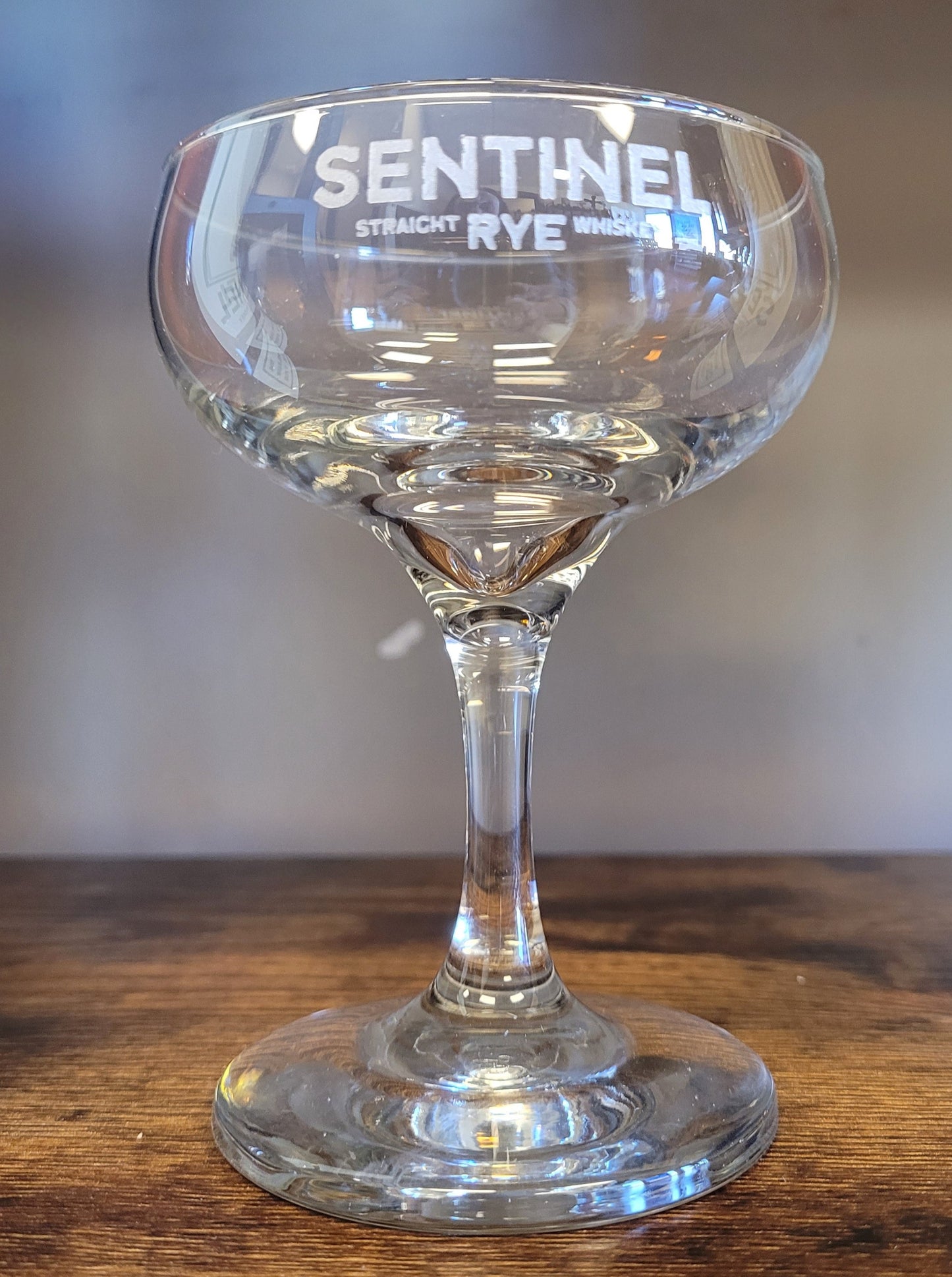 Sentinel Rye Etched Coupe Glass