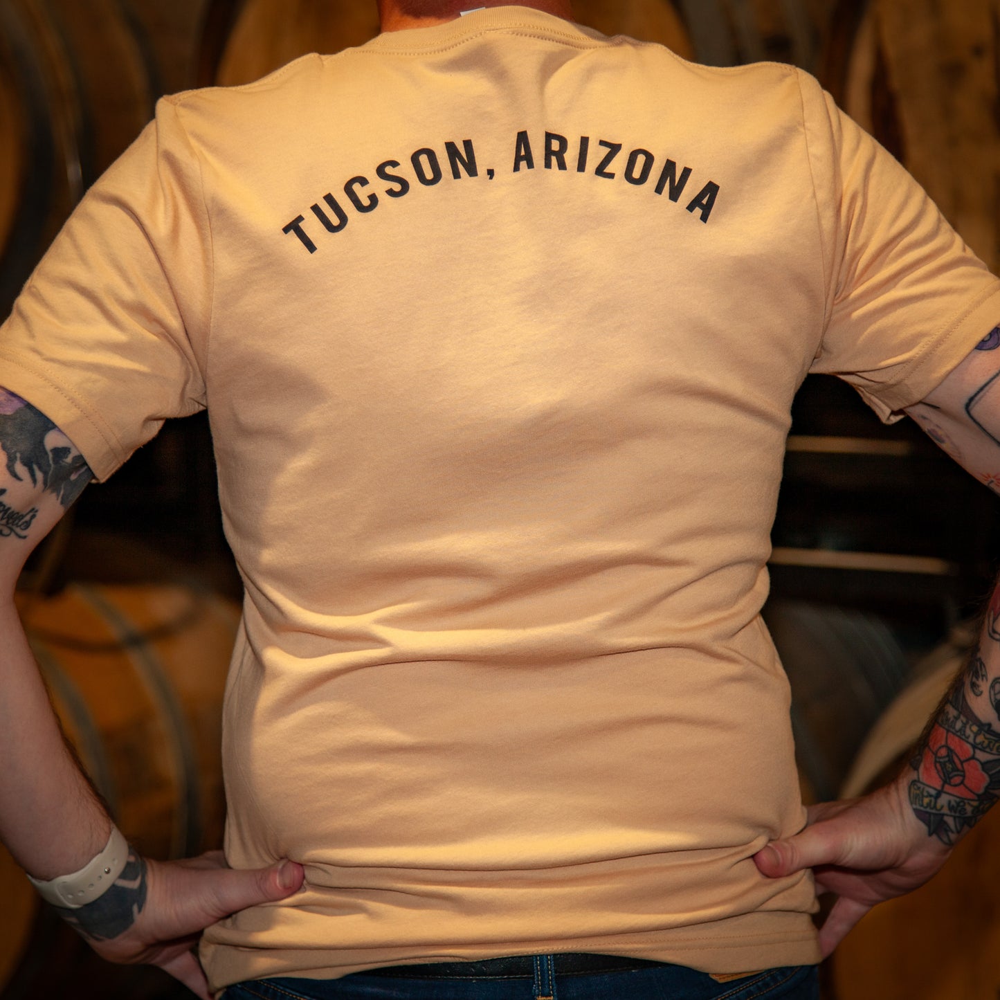 Light Brown Whiskey Del Bac Logo T-Shirt